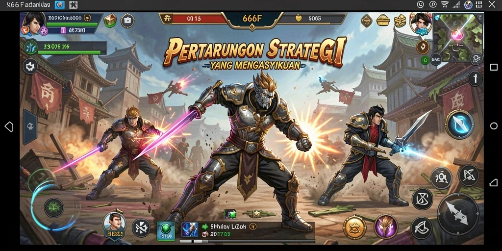 Screenshot gameplay <strong>666F</strong> yang menunjukkan strategi mendalam dalam pertempuran.
