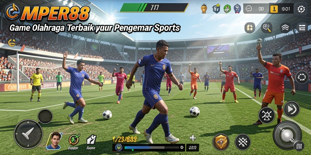 Tampilan gameplay seru dalam AMPER88 dengan berbagai pilihan olahraga.