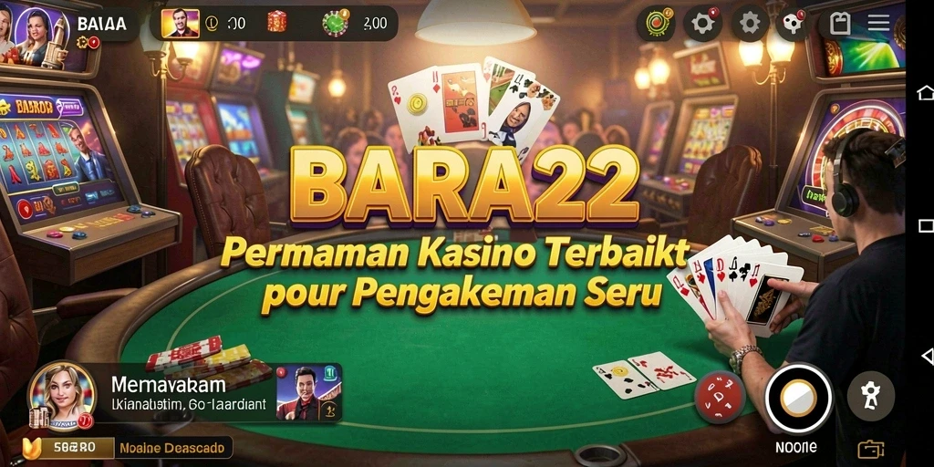 Screenshot gameplay BARA22 menampilkan suasana kasino yang mengesankan.