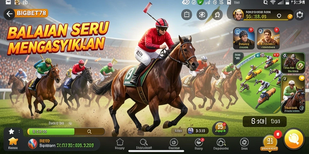 Tampilan gameplay menarik dari BIGBET78 di trek balapan.