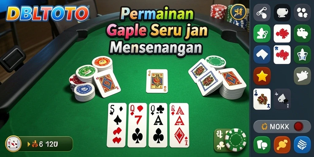 Tampilan gameplay seru dari DBLTOTO dengan fitur Gaple.