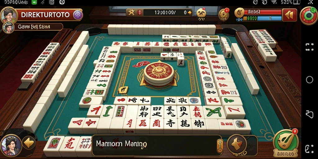 Tampilan gameplay menarik dari DIREKTURTOTO dengan ubin Mahjong.