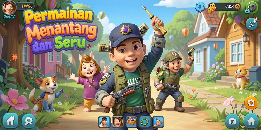 Tampilan screenshot utama FW66 menunjukkan gameplay puzzle yang menantang.