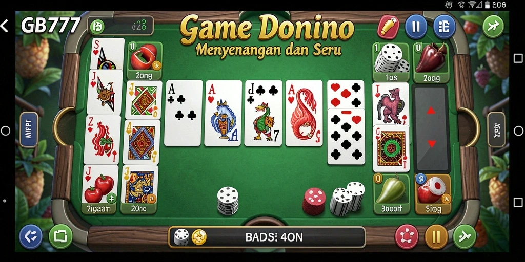 Tangkapan layar menampilkan momen seru dalam permainan Domino.