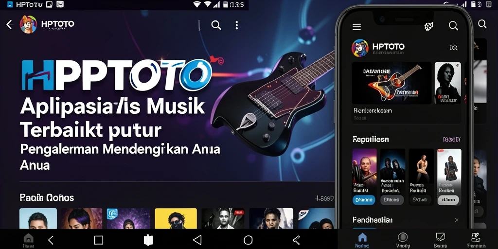 Tampilan menarik HPTOTO dengan berbagai pilihan lagu dan fitur musik.
