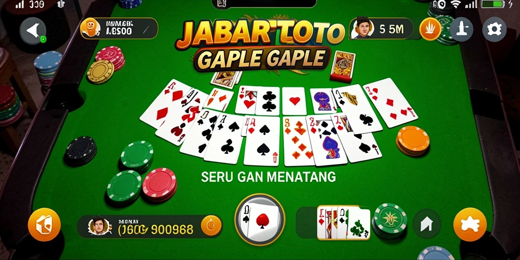 Tampilan gameplay seru dari JABARTOTO dalam permainan Gaple.