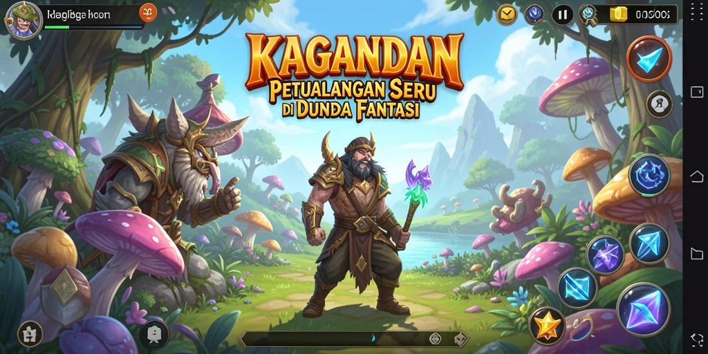 Tampilan gameplay seru dalam dunia fantasi KAGANDAN.