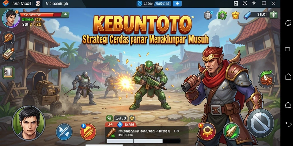 Tampilan gameplay KEBUNTOTO dengan strategi serangan dinamis.