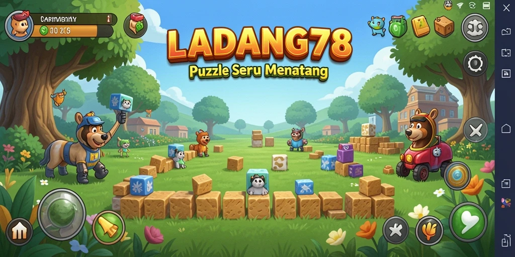 Screenshot gameplay LADANG78 menunjukkan tantangan puzzle yang menarik.