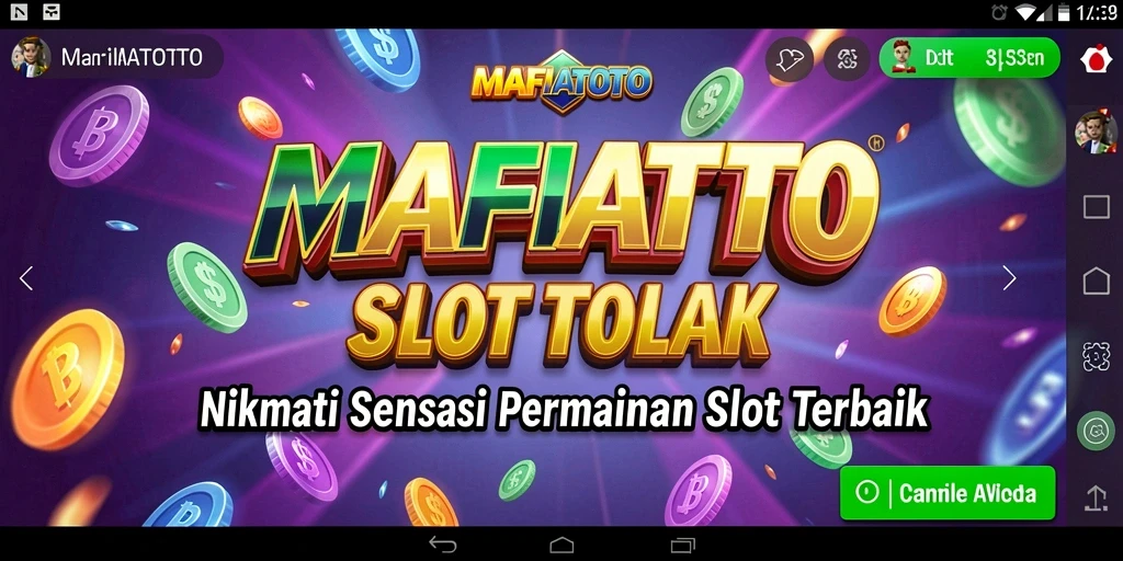 Screenshot gameplay MAFIATOTO menampilkan slot yang menarik dan penuh warna.