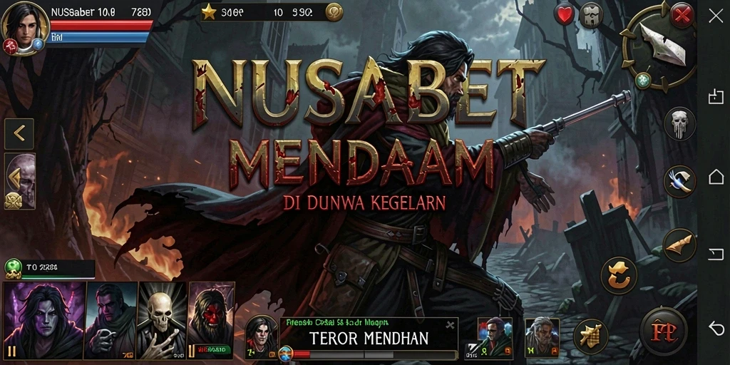 Screenshot gameplay NUSABET menampilkan suasana mencekam saat menjelajahi tempat angker.
