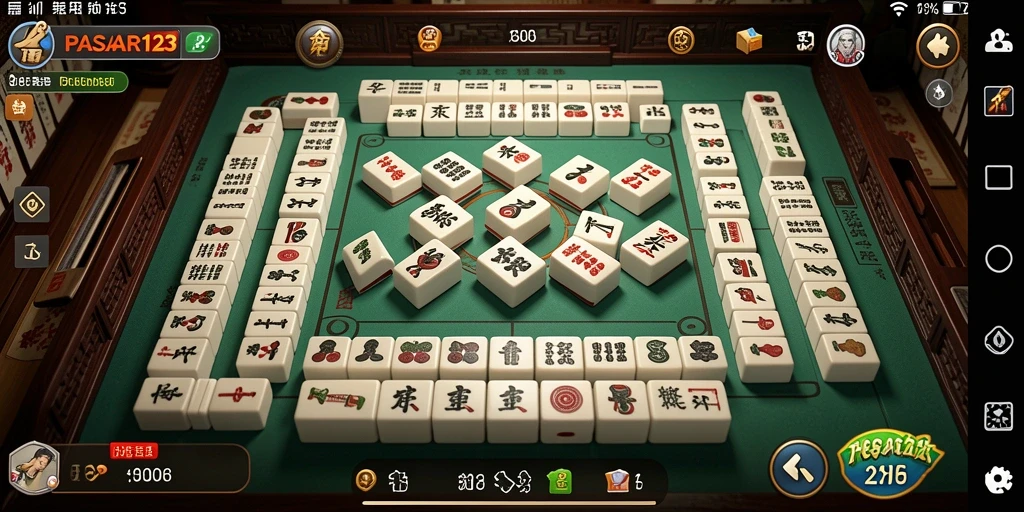Tangkapan layar gameplay PASAR123 dengan antarmuka Mahjong yang menarik.