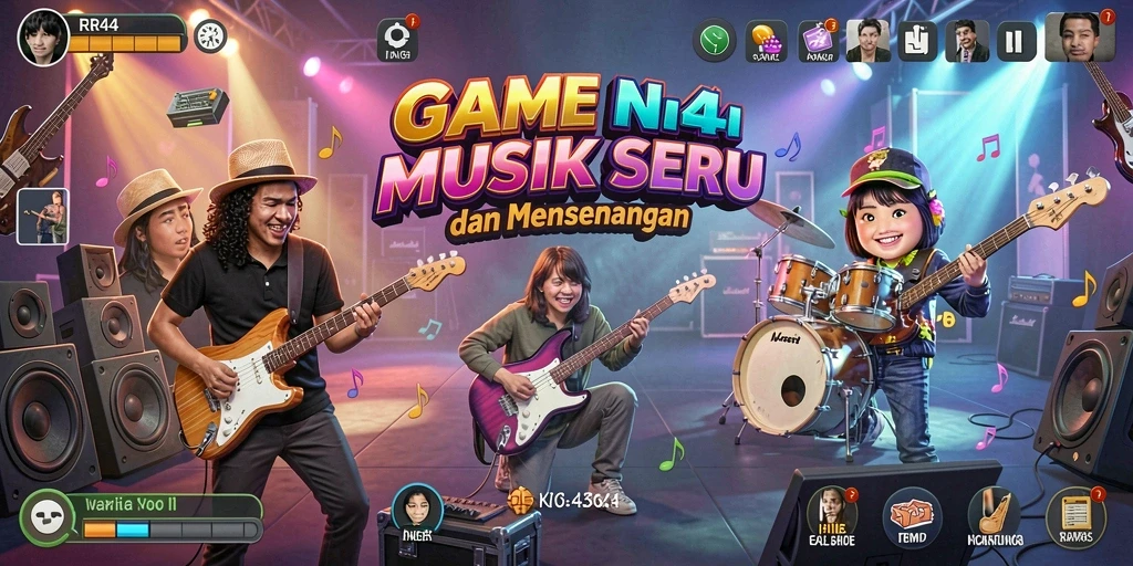 Screenshot dari gameplay RR44 yang menunjukkan tantangan musik.