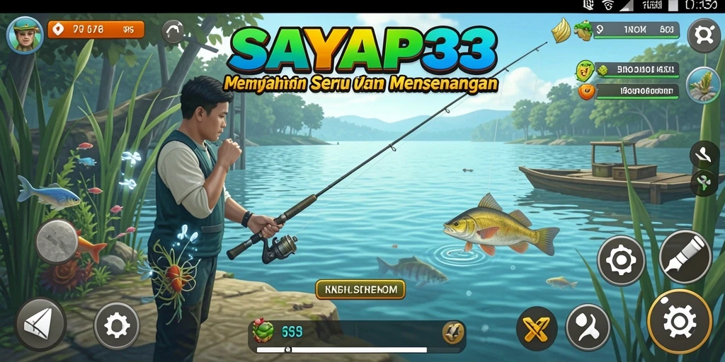 Screenshot SAYAP33 menampilkan aksi memancing yang seru dan menegangkan.