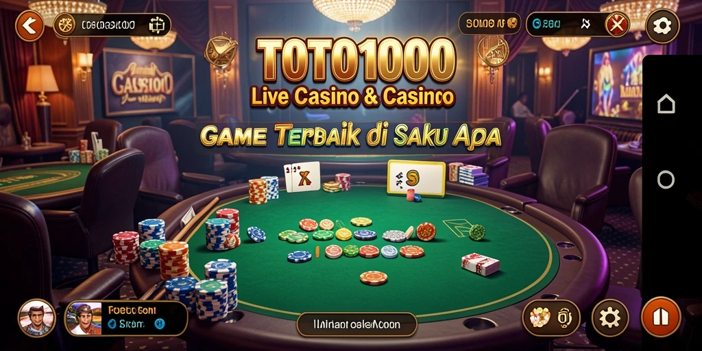 Tampilan gameplay TOTO1000 yang seru dengan dealer langsung.